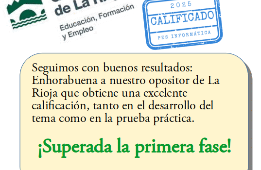 Seguimos con las calificaciones de La Rioja Calificación La Rioja PES Informática