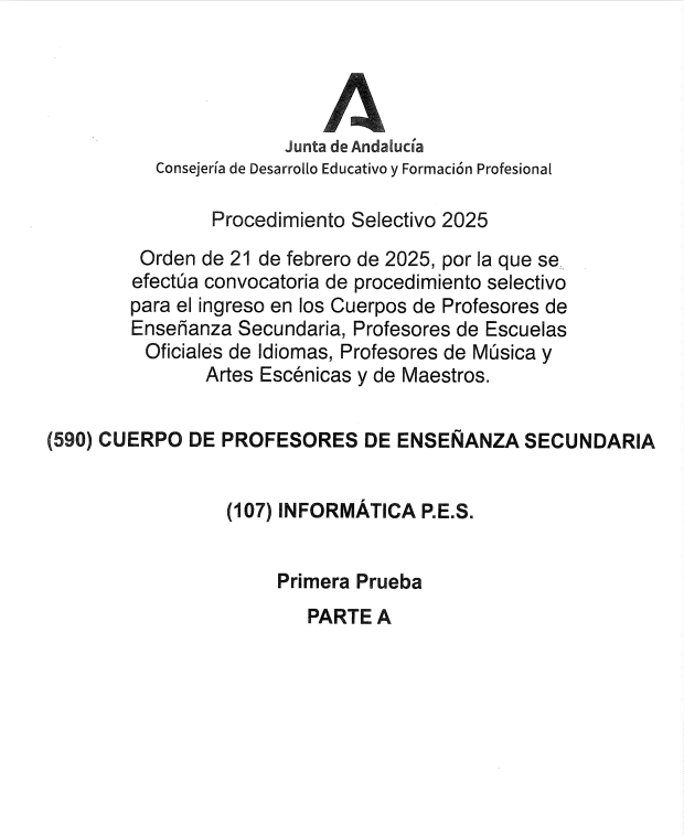 Resuelto examen PES Informática 2025 Andalucía