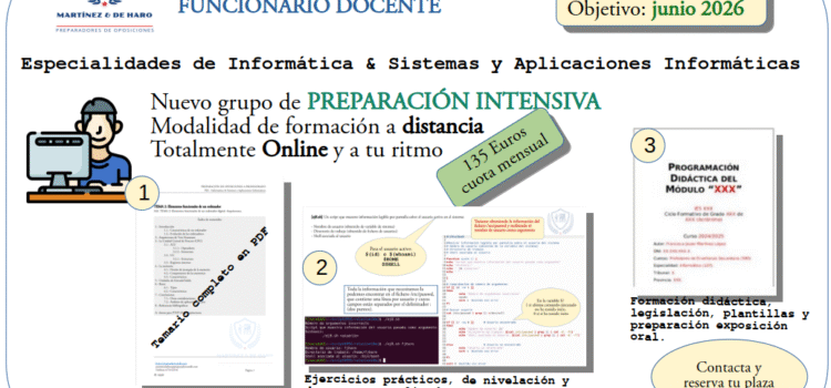 Nuevo grupo preparación de oposiciones: DISTANCIA 2026