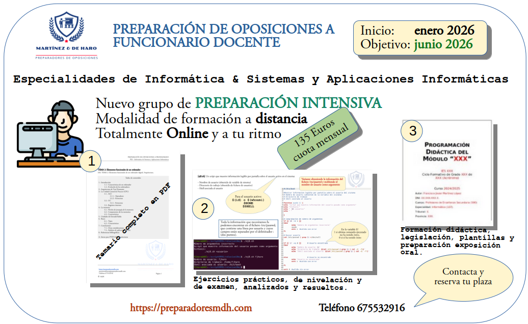 Nuevo grupo preparación de oposiciones: DISTANCIA 2026
